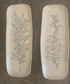 bay laurel & willow ceramic platter